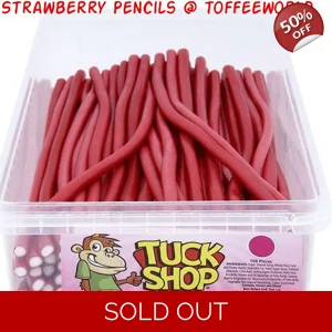 Tuck Shop Strawberry Pencils - Fruit Liquorice Candy Sweets